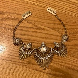 Gold and white crystal hair clip headdress